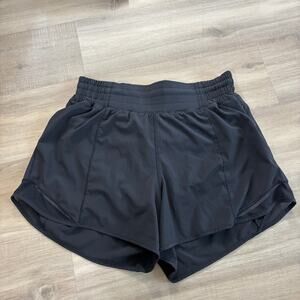 Lululemon Hotty Hot Short High-Rise Long 4" Women Size 6 Black